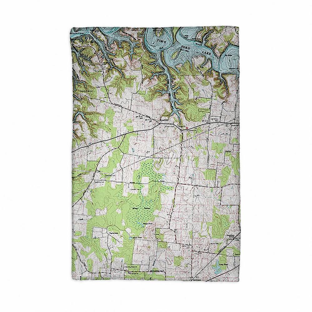Tims Ford Lake, TN Nautical Map Kitchen Towel. Picture 1