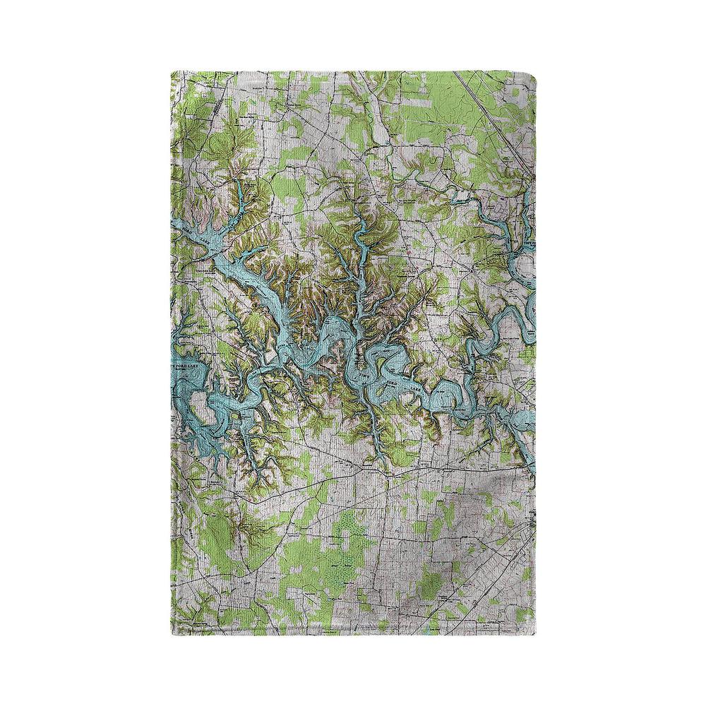 Tims Ford Lake, TN Nautical Map Kitchen Towel. Picture 2