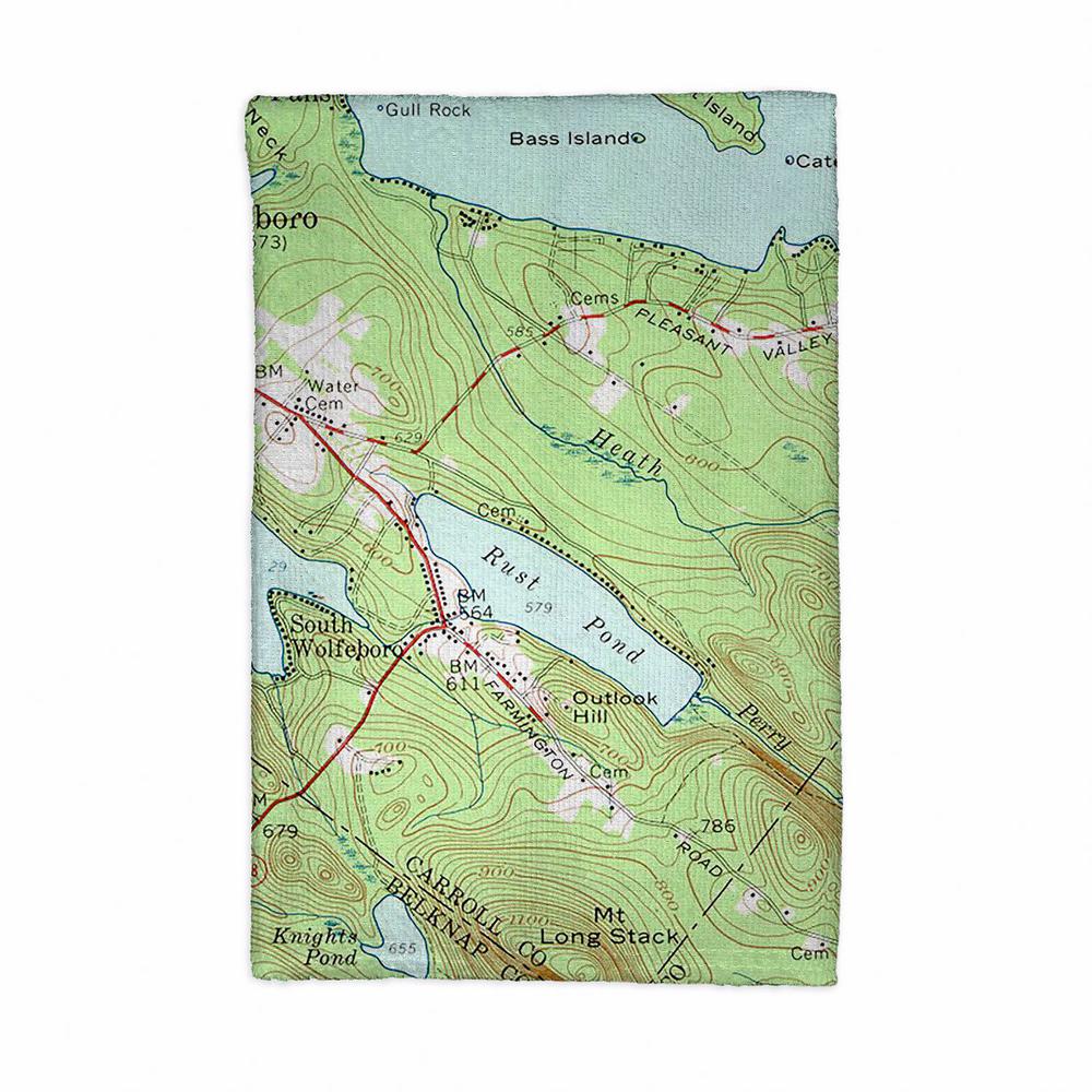 Lake Wentworth, NH Nautical Map Kitchen Towel. Picture 1