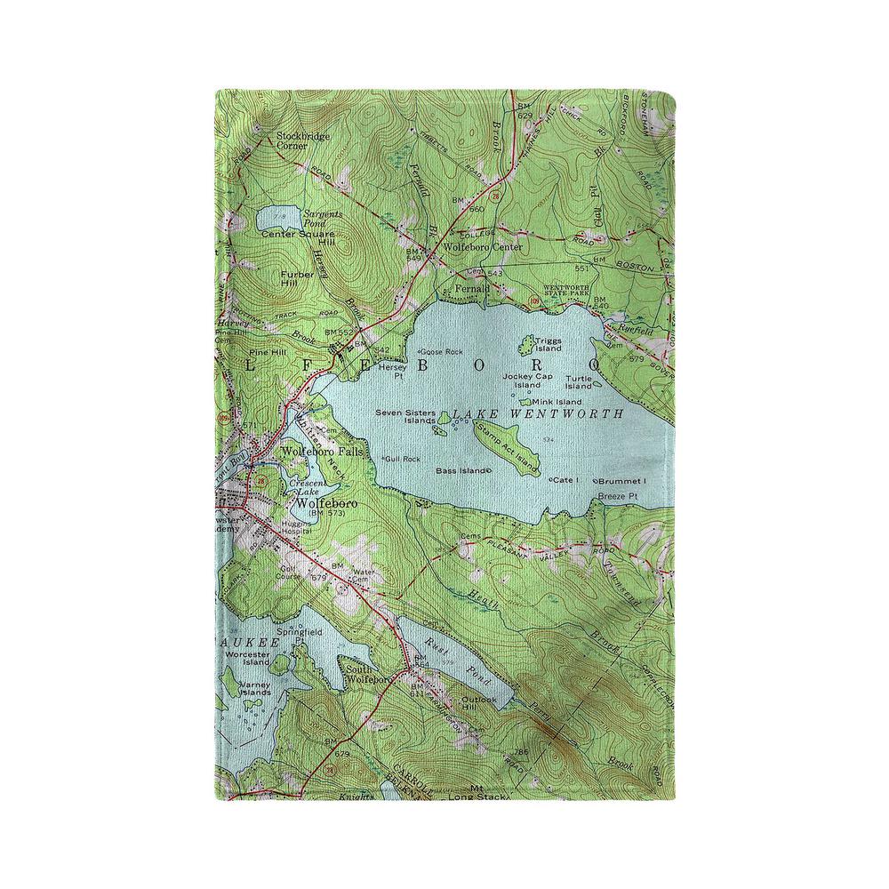 Lake Wentworth, NH Nautical Map Kitchen Towel. Picture 2