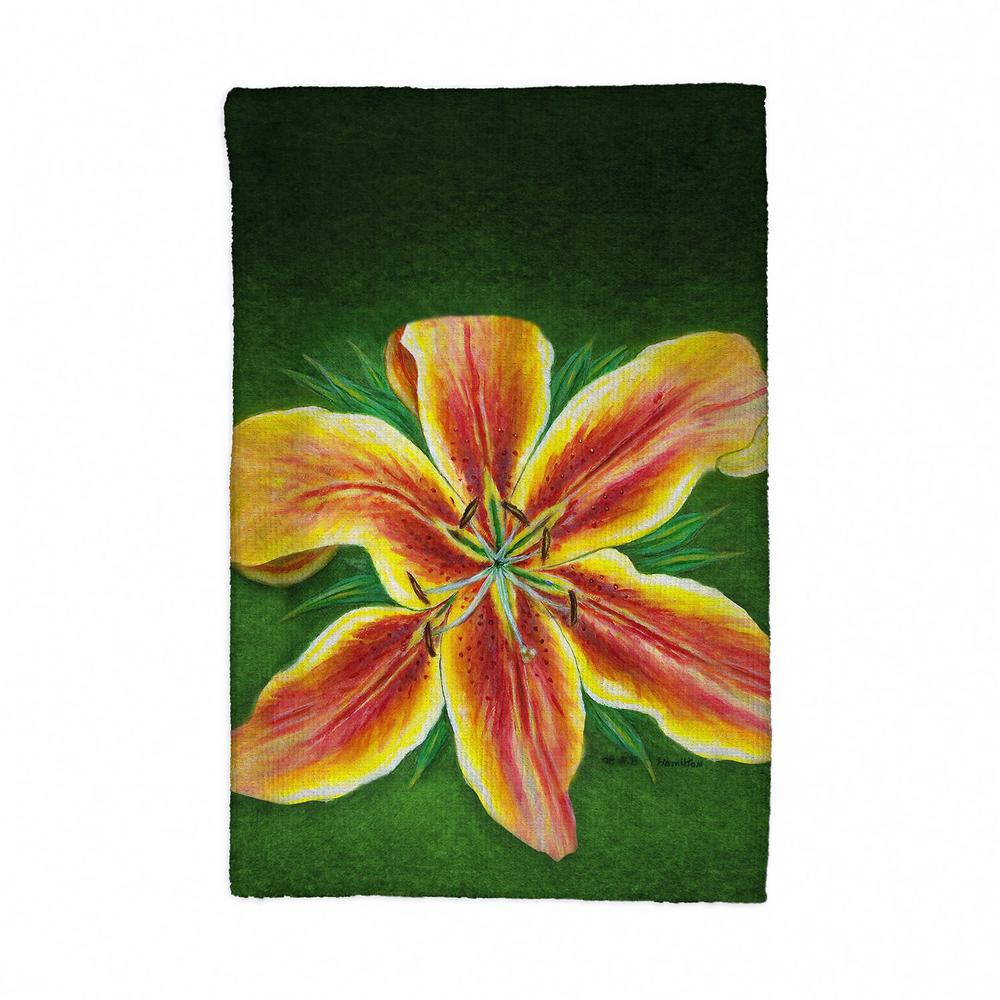 Yellow Lily Kitchen Towel. Picture 1