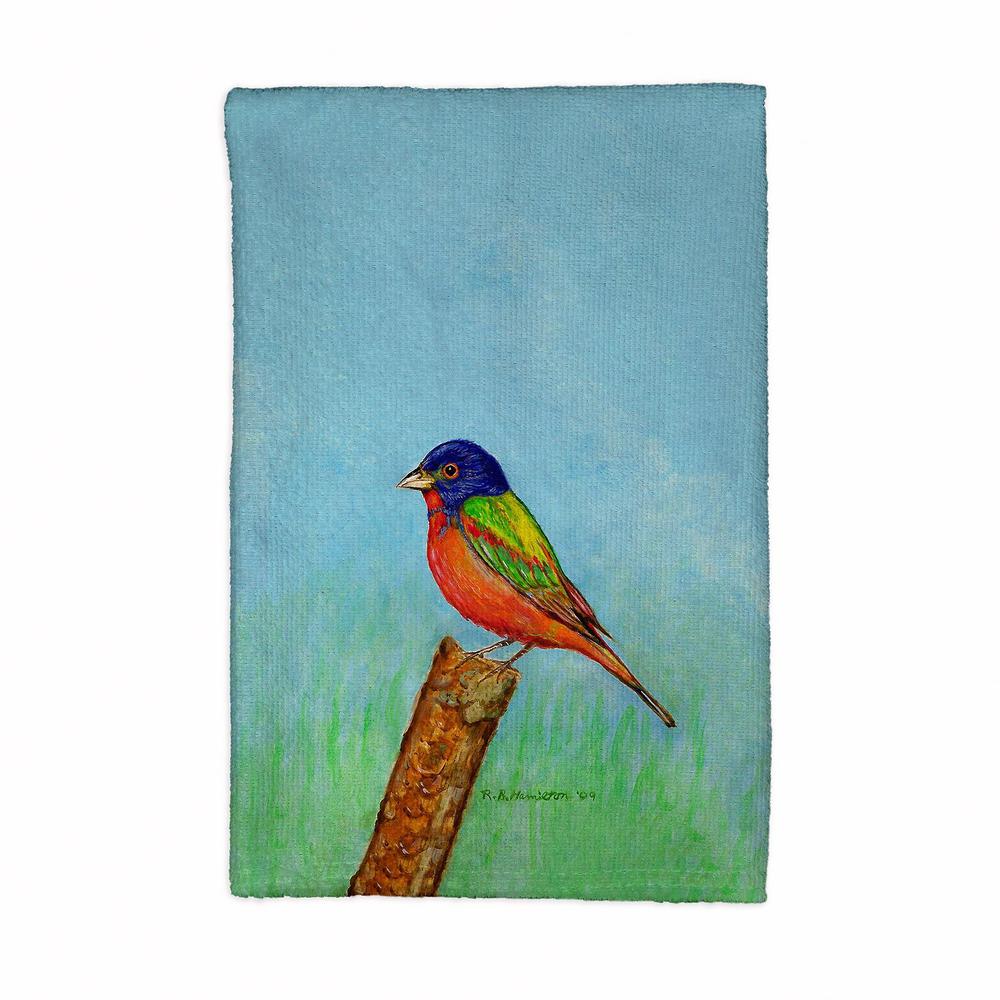 Painted Bunting Kitchen Towel. Picture 1