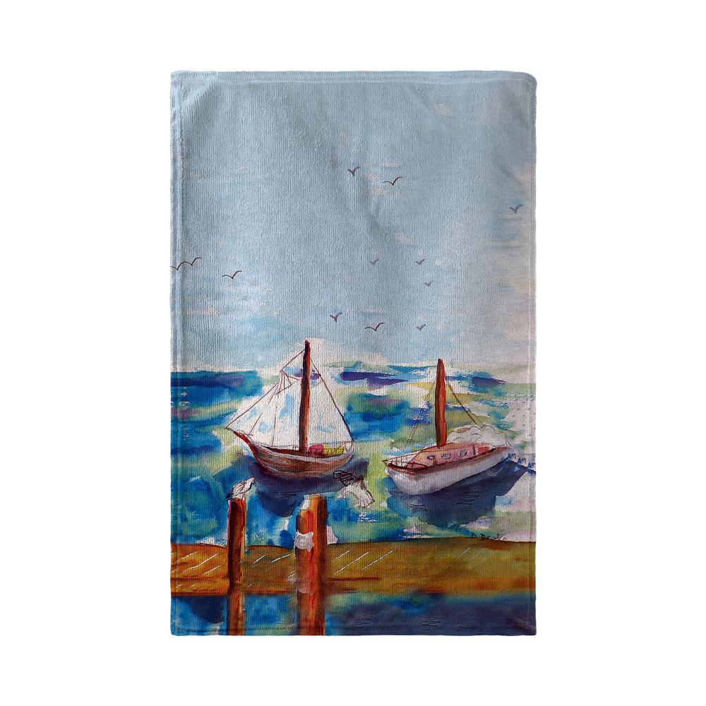 Two Sailboats Kitchen Towel. Picture 1