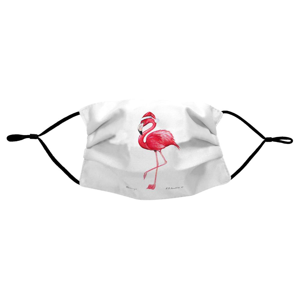 Flamingo Santa Face Mask. Picture 1
