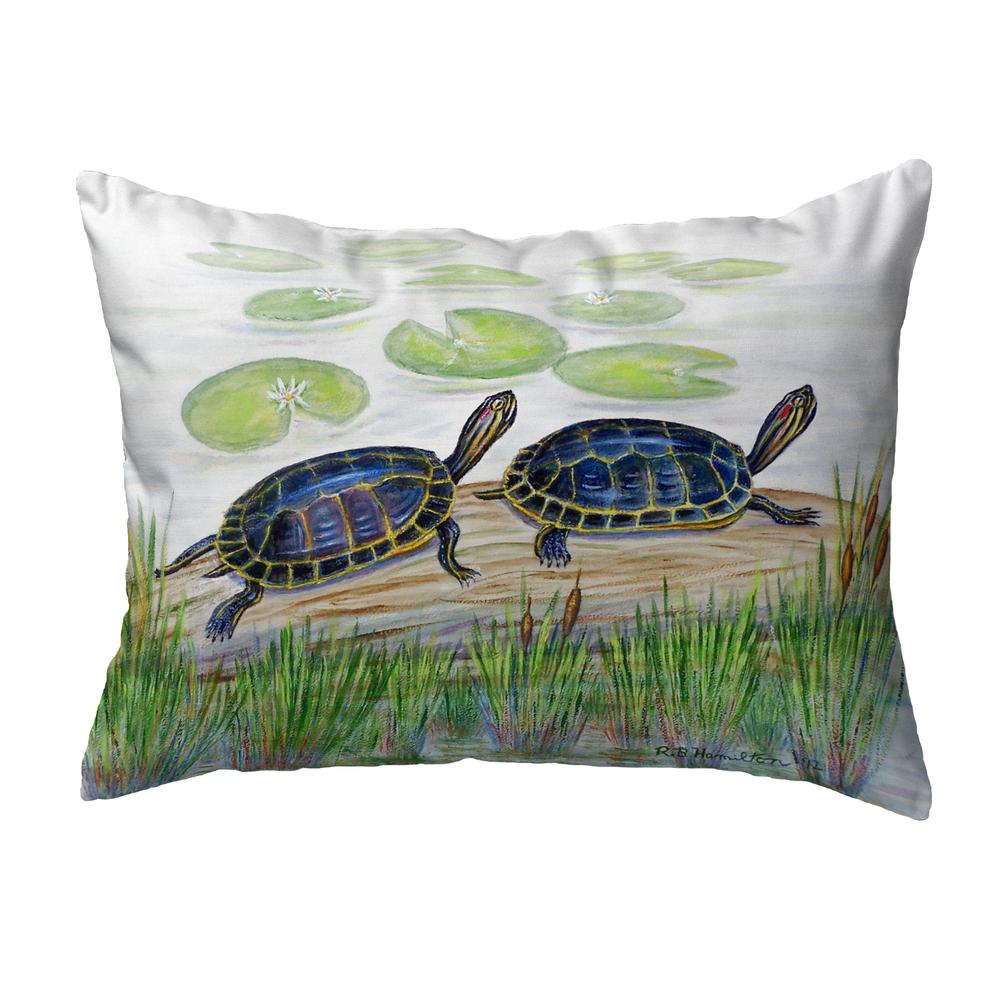 Two Turtles No Cord Pillow 16x20. Picture 1