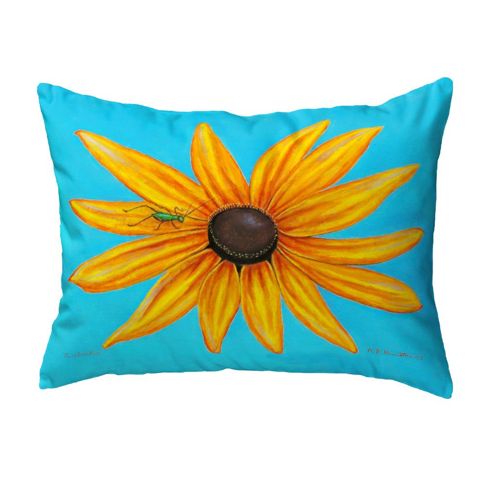 Black Eyed Susan on Blue Large Noncorded Pillow. Picture 1