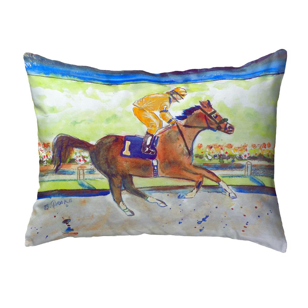 Racing Horse Gold Large Noncorded Pillow. Picture 1
