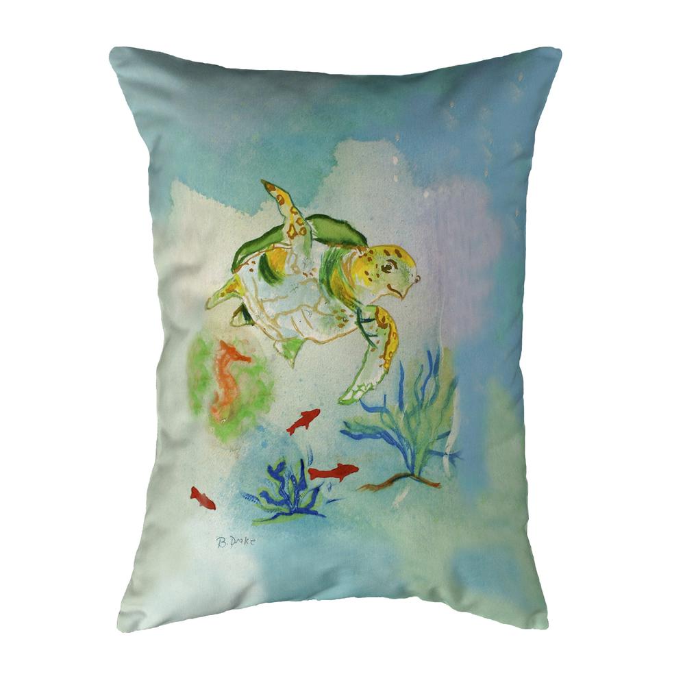 Betsy's Sea Turtle No Cord Pillow 16x20. Picture 1