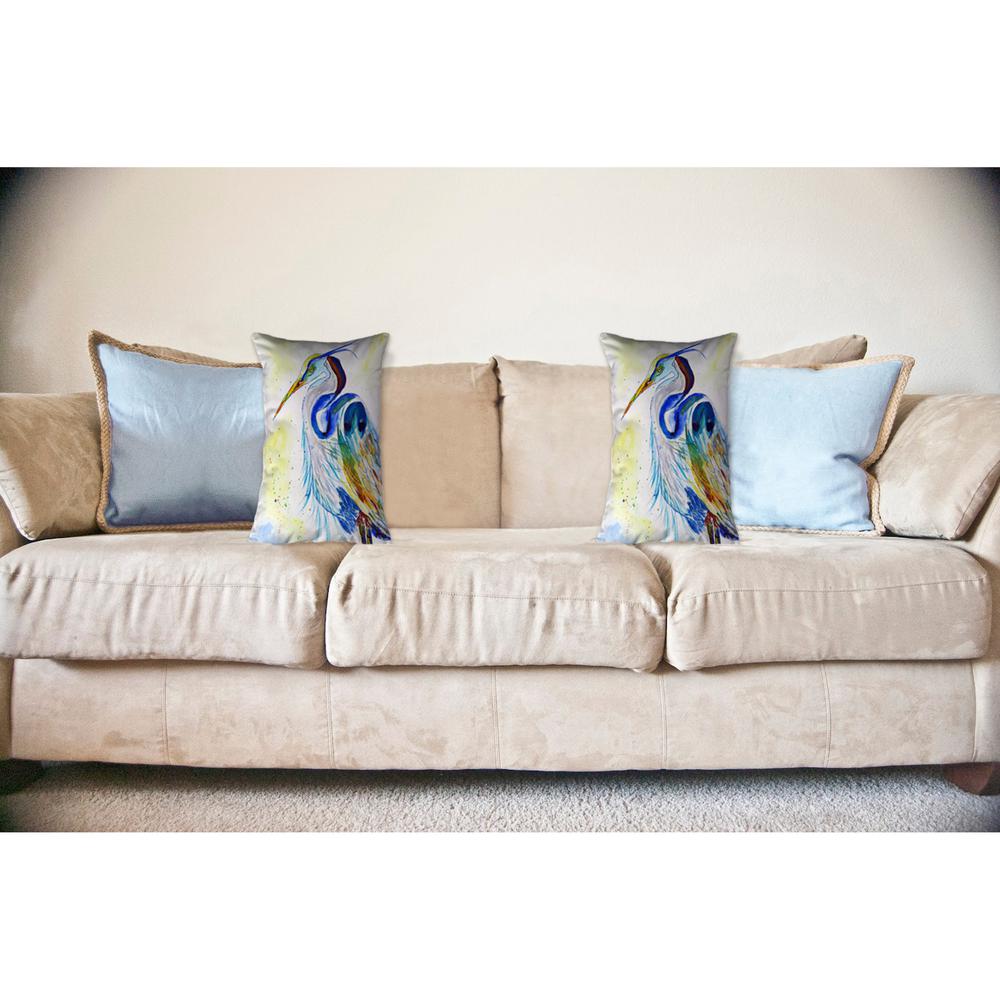 Watercolor Heron Noncorded Indoor/Outdoor Pillow 16x20. Picture 2