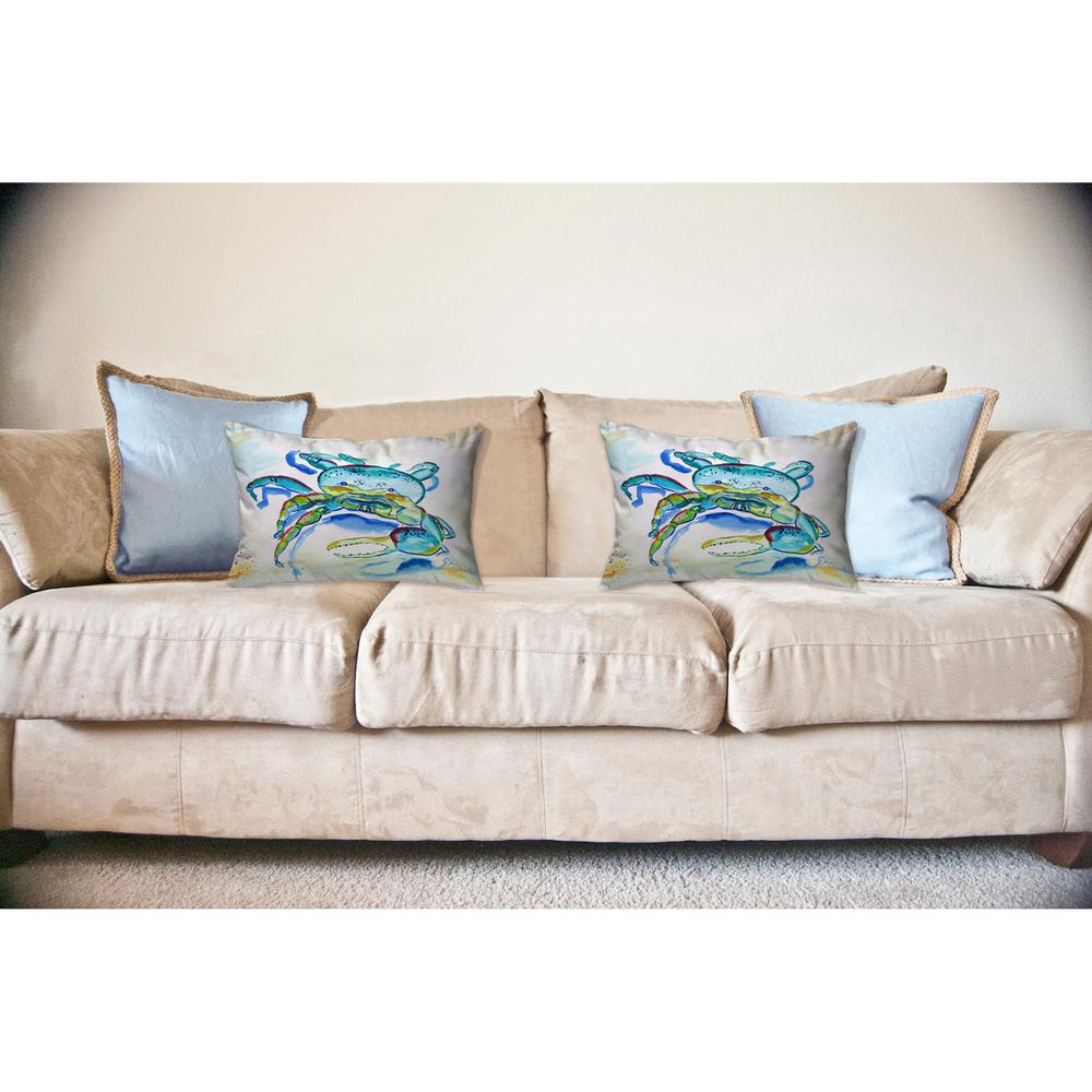 Blue Fiddler Crab Noncorded Indoor/Outdoor Pillow 16x20. Picture 2