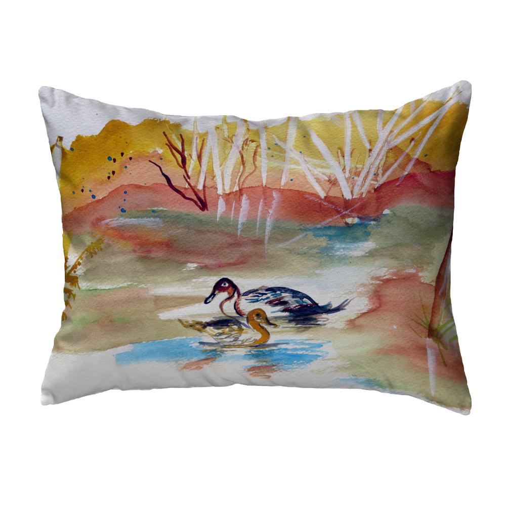 Redhead Pair Noncorded Indoor/Outdoor Pillow 16x20. Picture 1