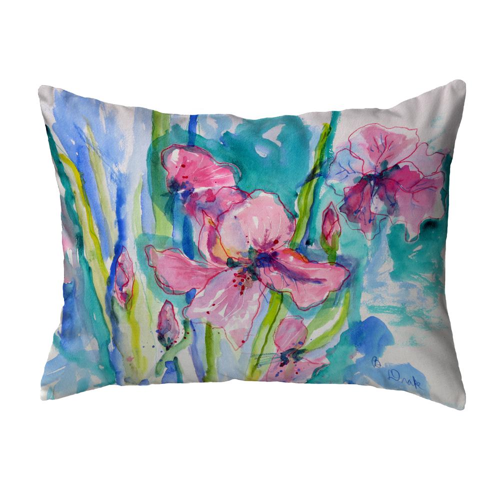 Pink Iris Noncorded Indoor/Outdoor Pillow 16x20. Picture 1