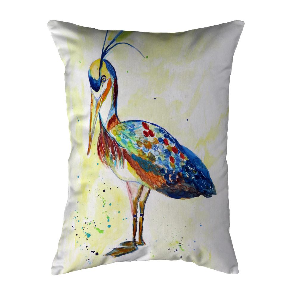 Fancy Heron Noncorded Indoor/Outdoor Pillow 16x20. Picture 1