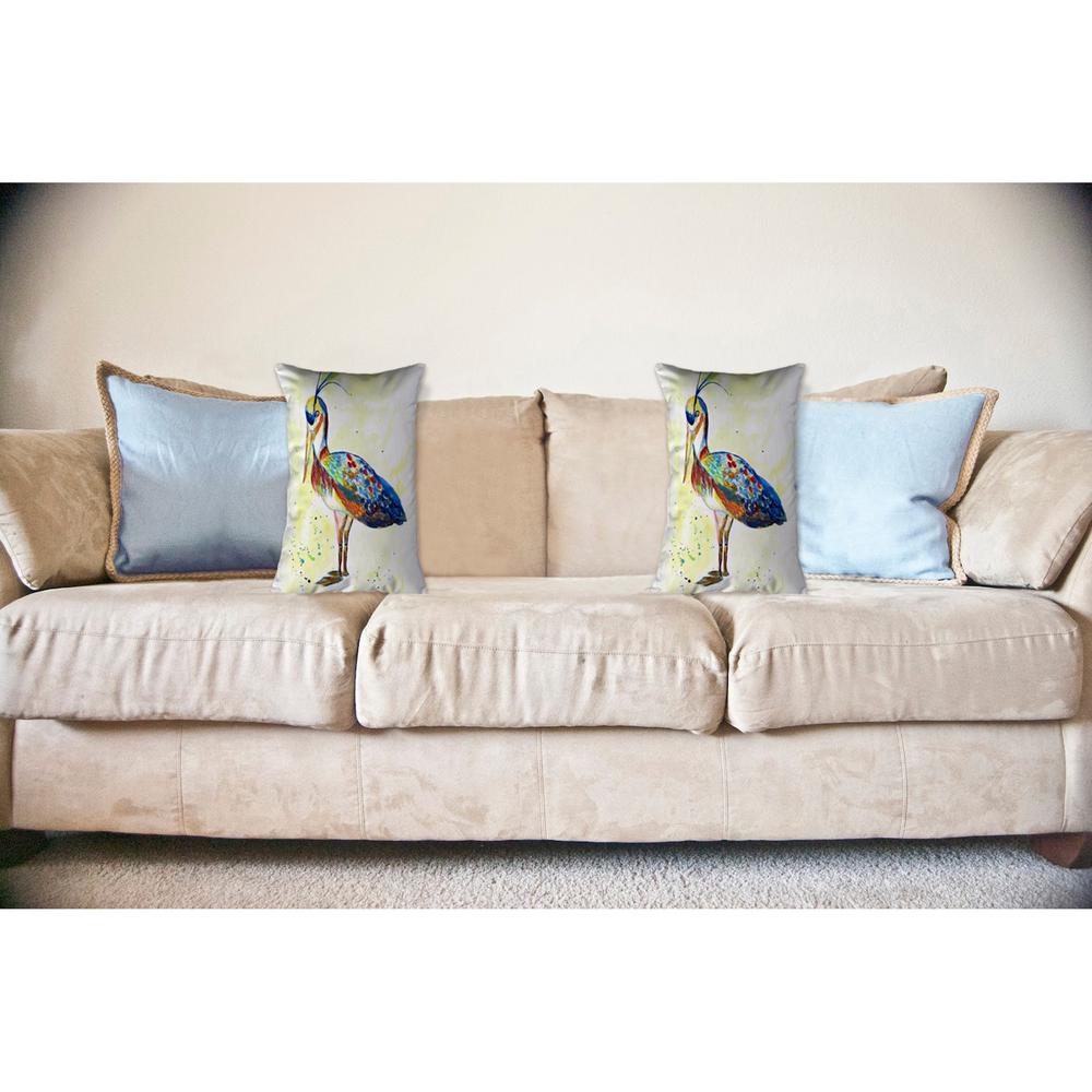 Fancy Heron Noncorded Indoor/Outdoor Pillow 16x20. Picture 2