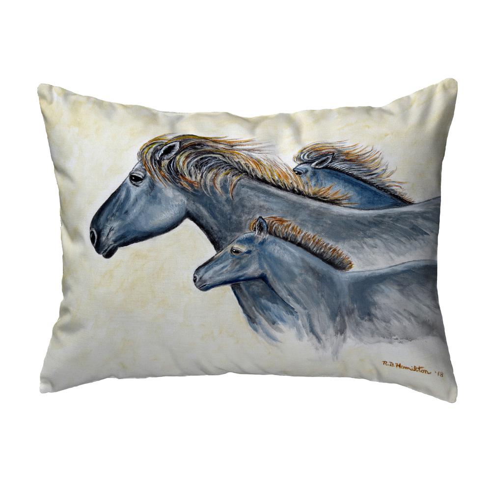 Wild Horses Noncorded Indoor/Outdoor Pillow 16x20. Picture 1