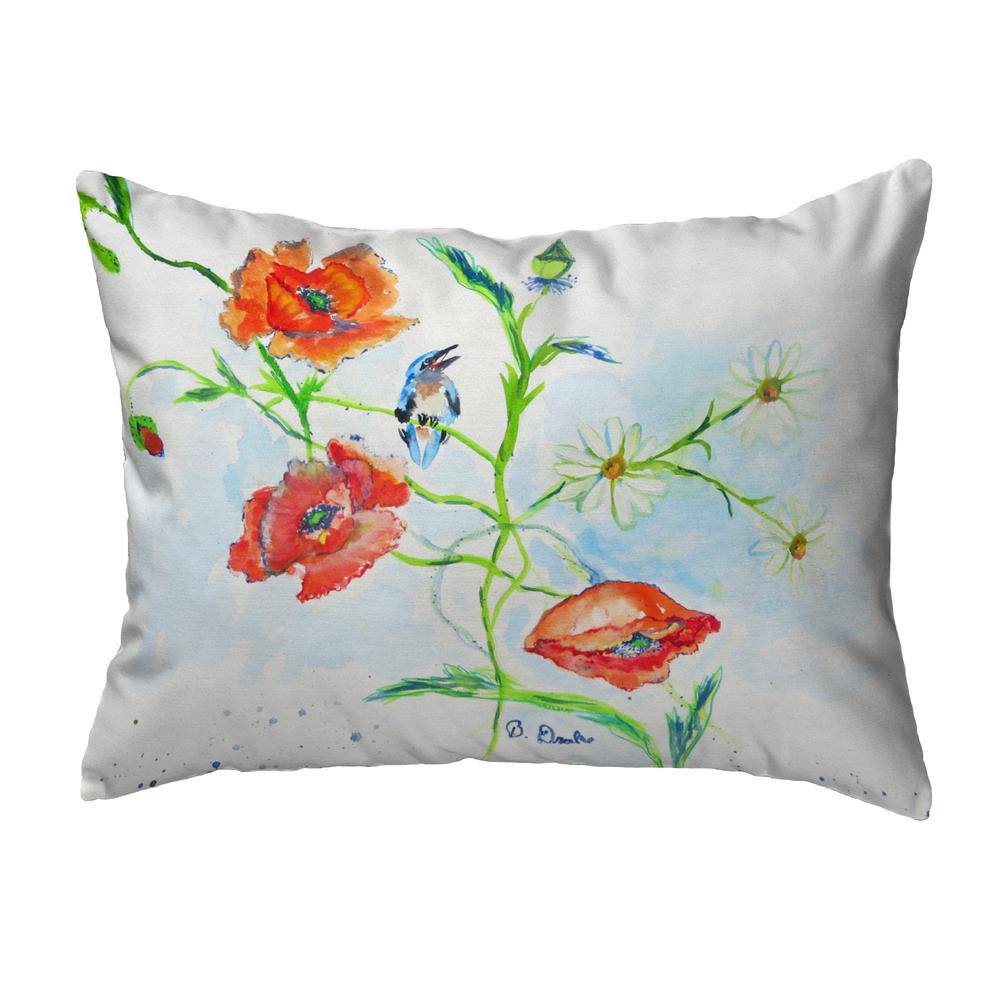 Poppies & Daisies Noncorded Indoor/Outdoor Pillow 16x20. Picture 1