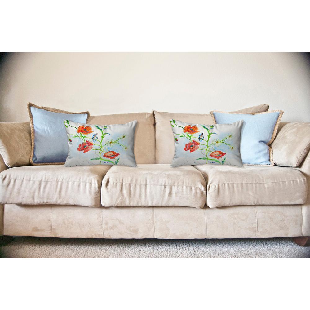 Poppies & Daisies Noncorded Indoor/Outdoor Pillow 16x20. Picture 2