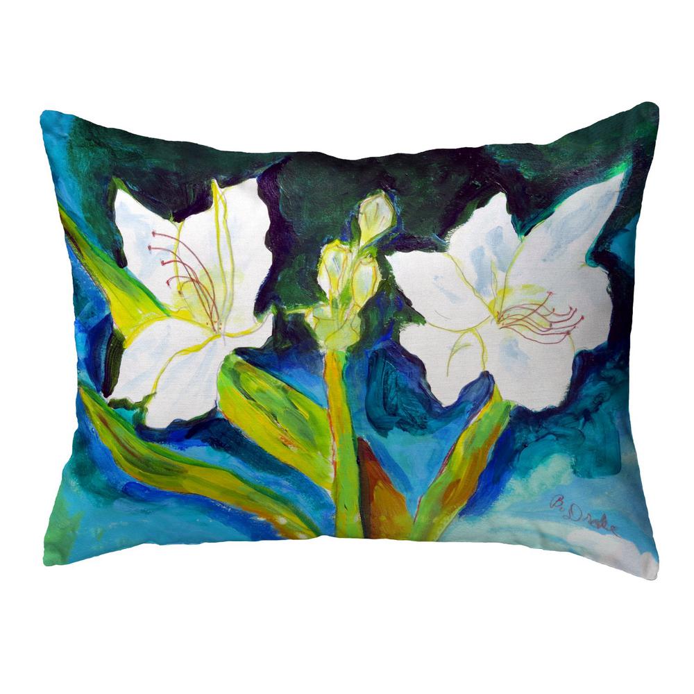 White Lilies No Cord Pillow 16x20. Picture 1