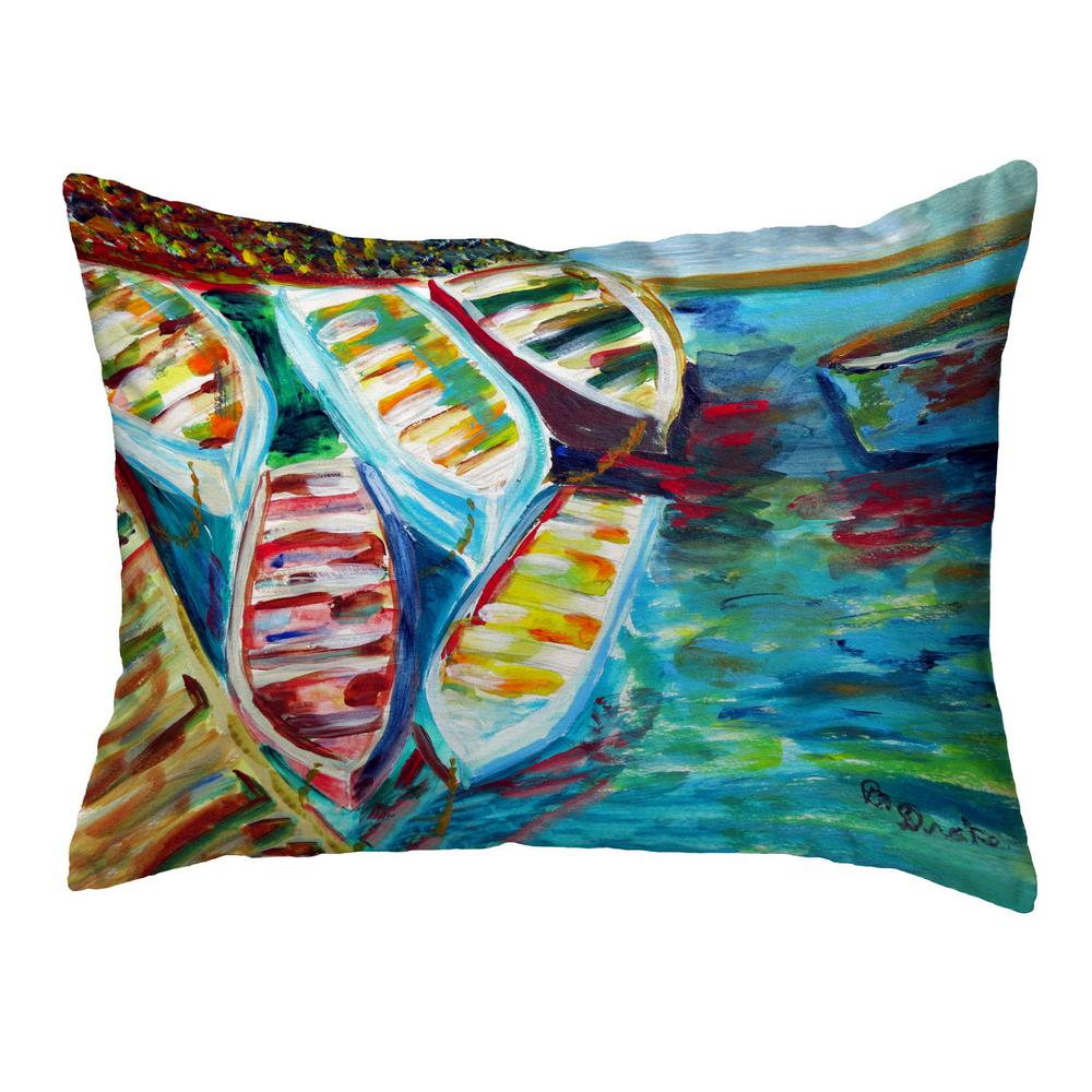 Six Rowboats No Cord Pillow 16x20. Picture 1