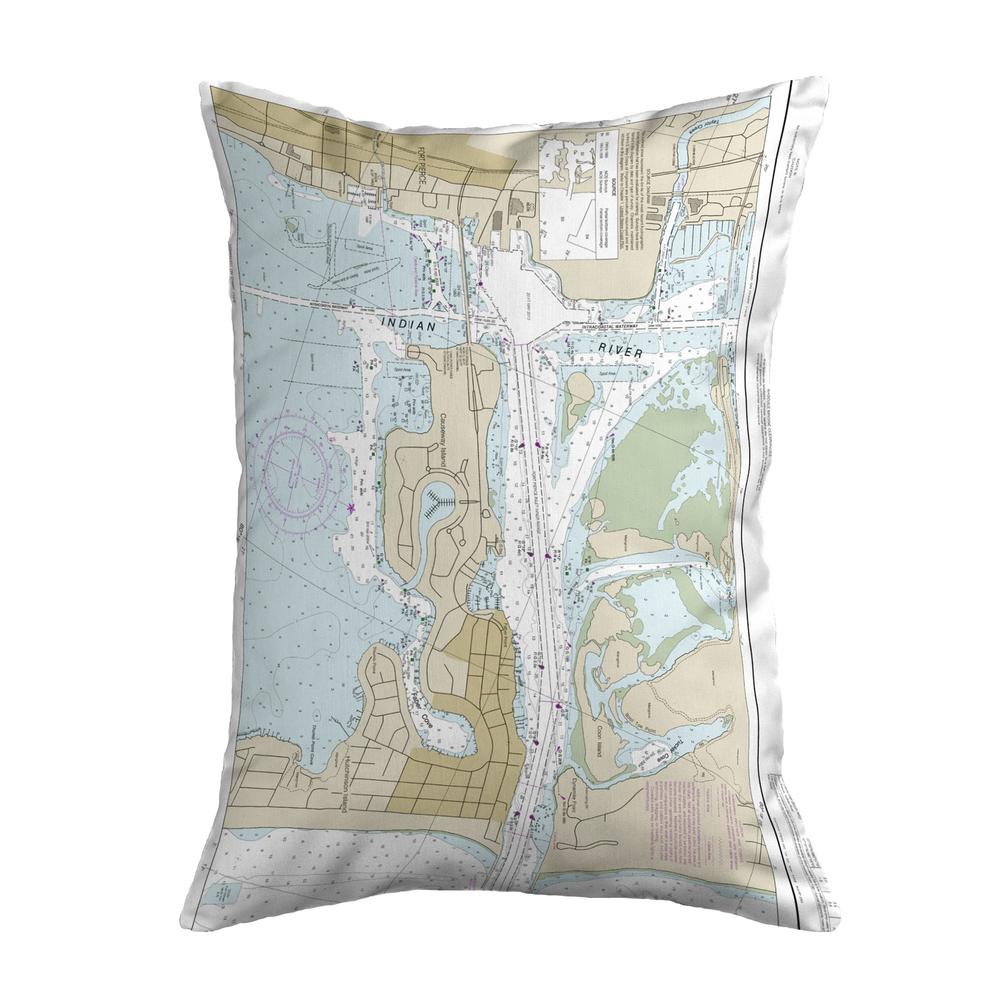 Fort Pierce Harbor, FL Nautical Map Noncorded Indoor/Outdoor Pillow 16x20. Picture 1