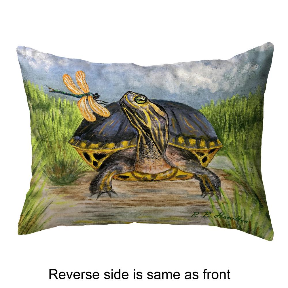 Dragonfly to Turtle Large Noncorded Pillow 16x20. Picture 2