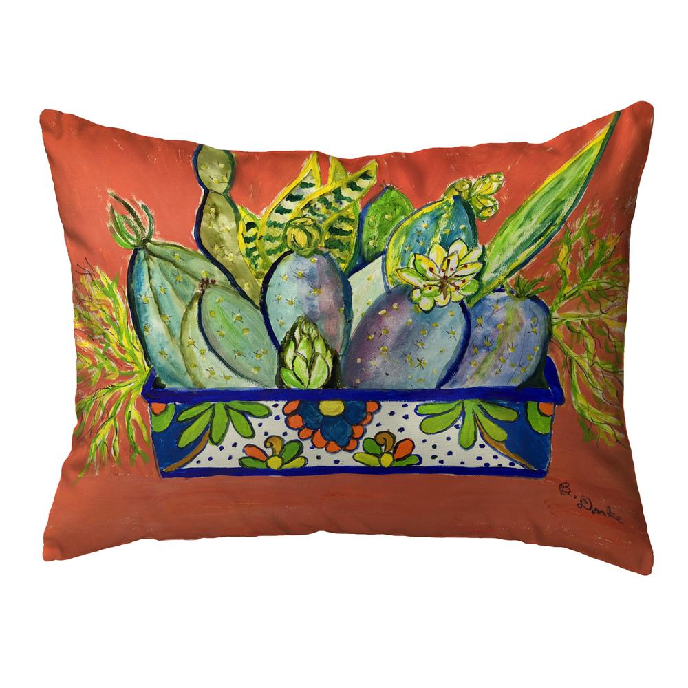 Cactus in Planter Large Noncorded Pillow 16x20. Picture 1