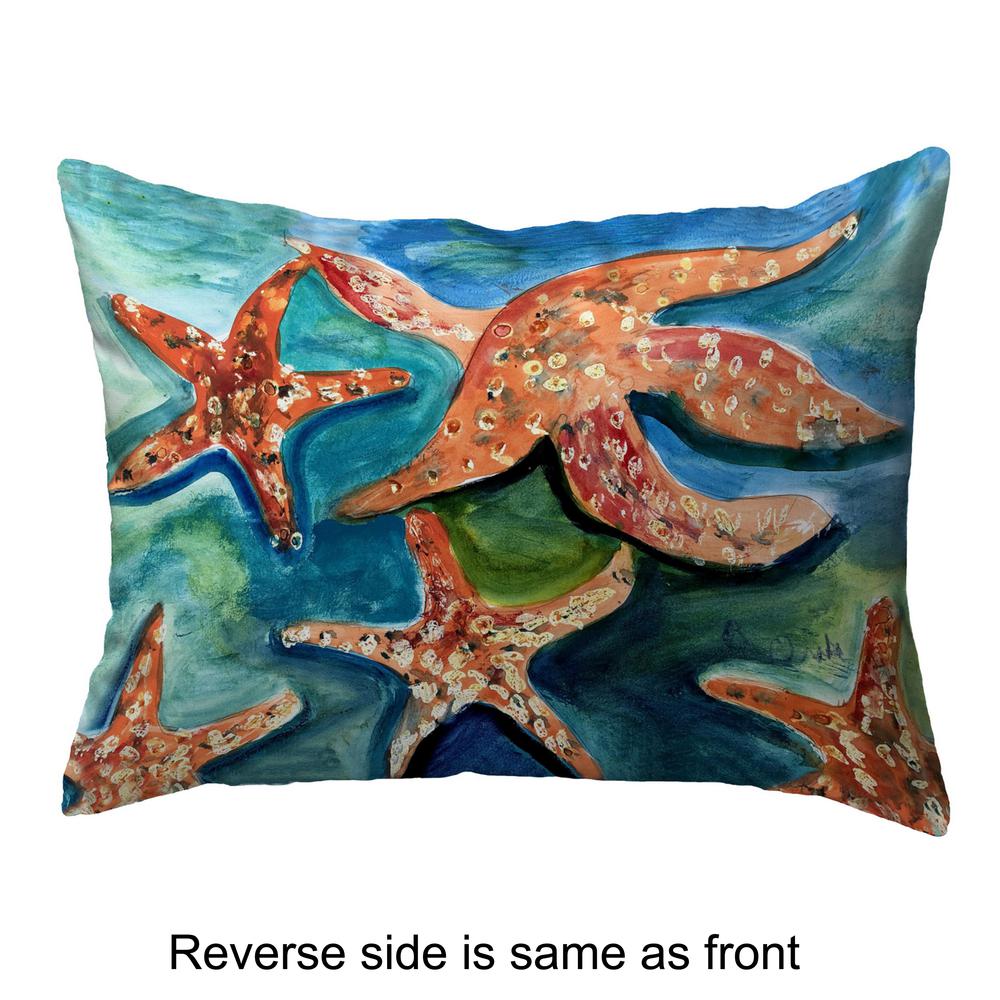 Swimming Starfish Large Noncorded Pillow 16x20. Picture 2