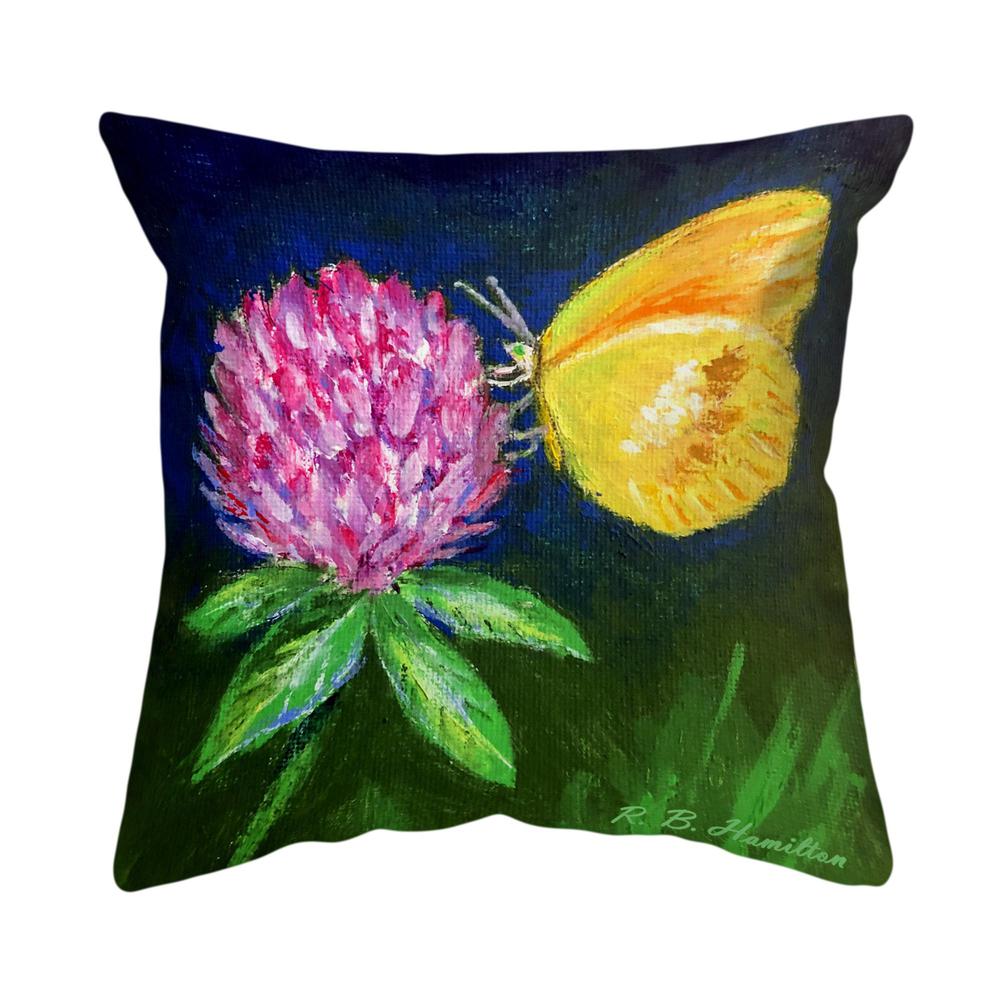 Sulphur Butterfly & Clover Large Noncorded Pillow 18x18. The main picture.