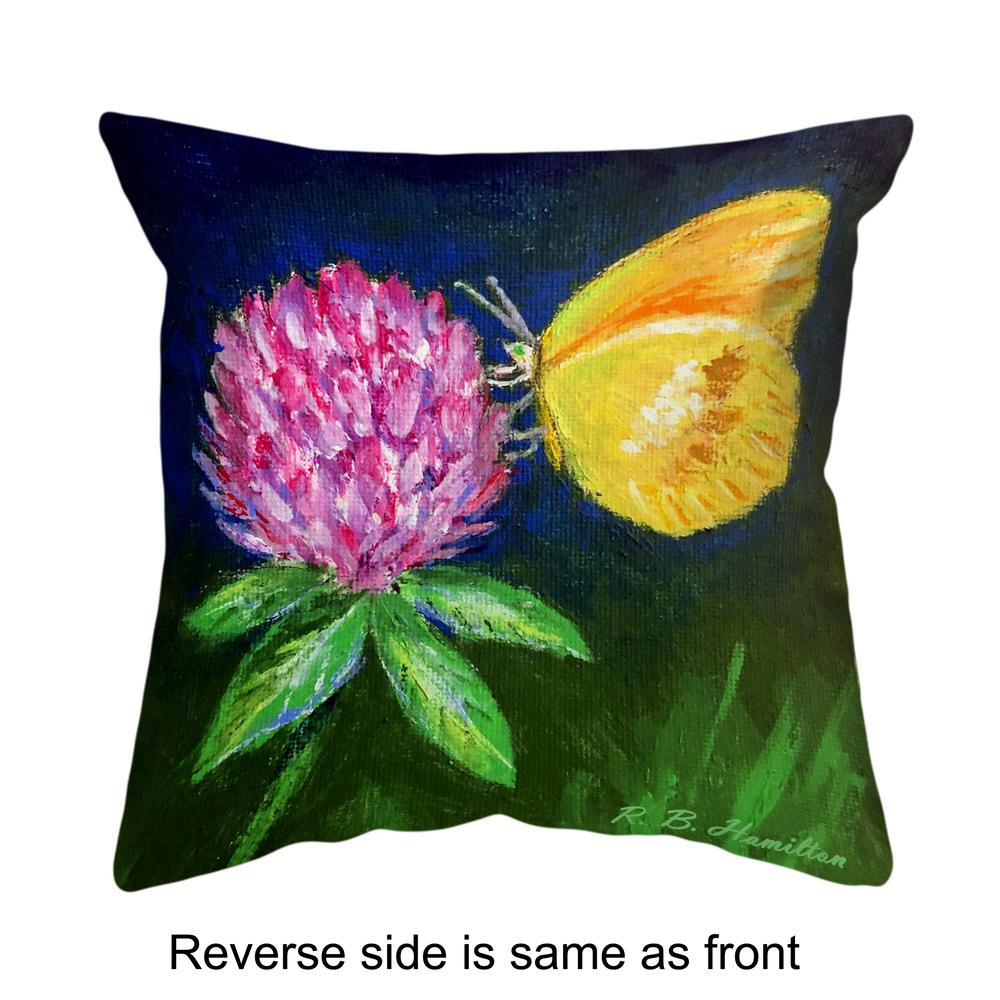 Sulphur Butterfly & Clover Large Noncorded Pillow 18x18. Picture 2