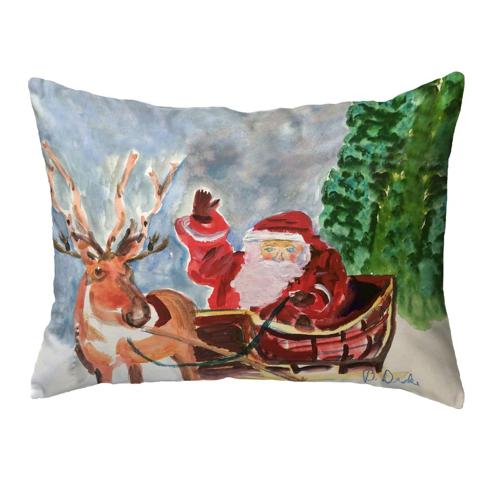 Reindeer & Santa Large Noncorded Pillow. Picture 1