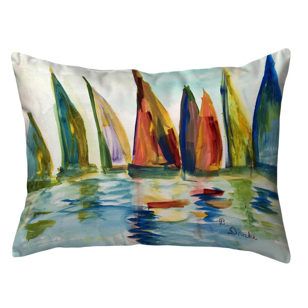 Multi Color Sails Large Noncorded Indoor/Outdoor Pillow 16x20. Picture 1