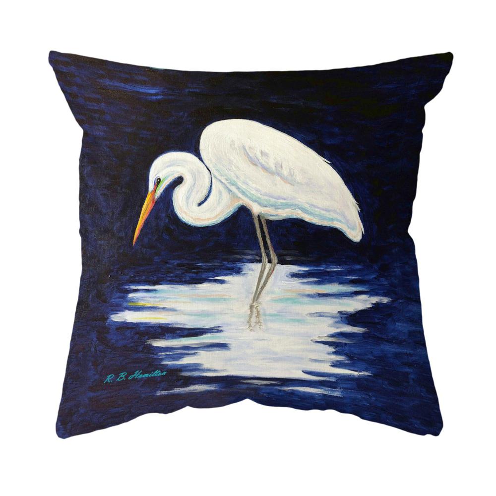 Reflecting Egret Large Noncorded Indoor/Outdoor Pillow 18x18. Picture 1