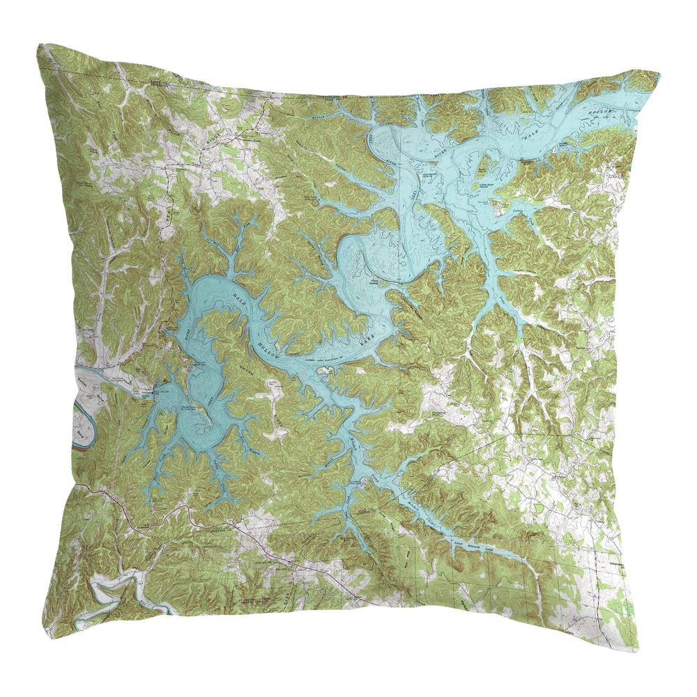 Dale Hollow, TN Nautical Map No Cord Pillow 18x18. Picture 1