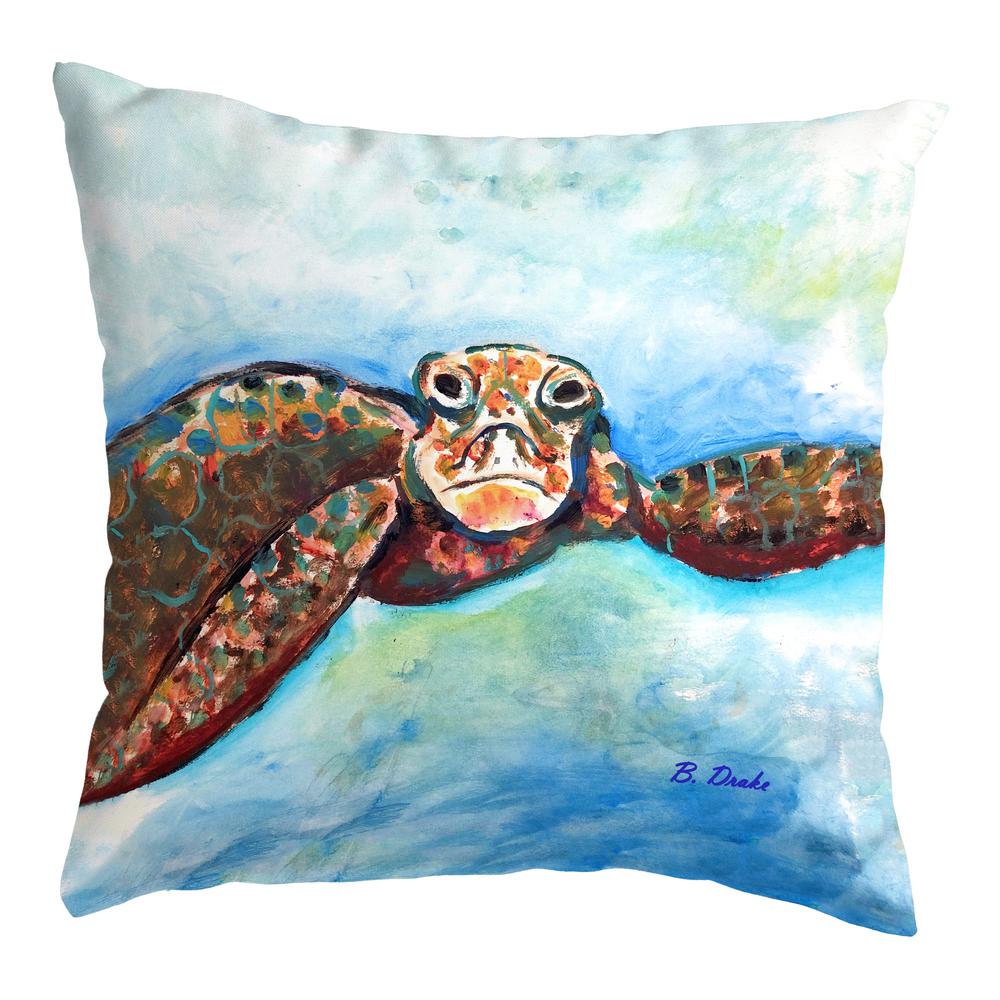 Turtle Looking At Me No Cord Pillow 18x18. Picture 1