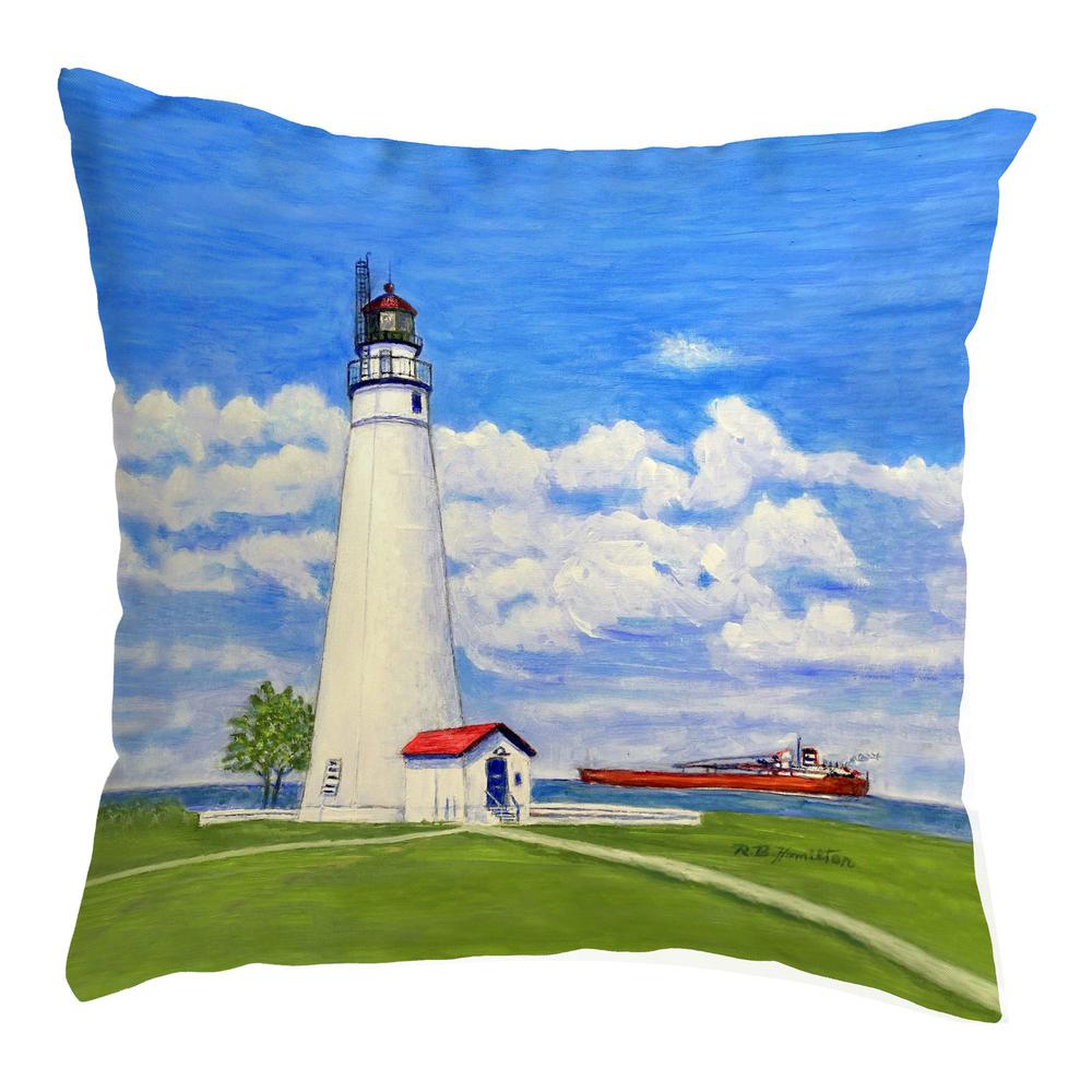 Fort Gratiot Lighthouse, MI No Cord Pillow 18x18. Picture 1