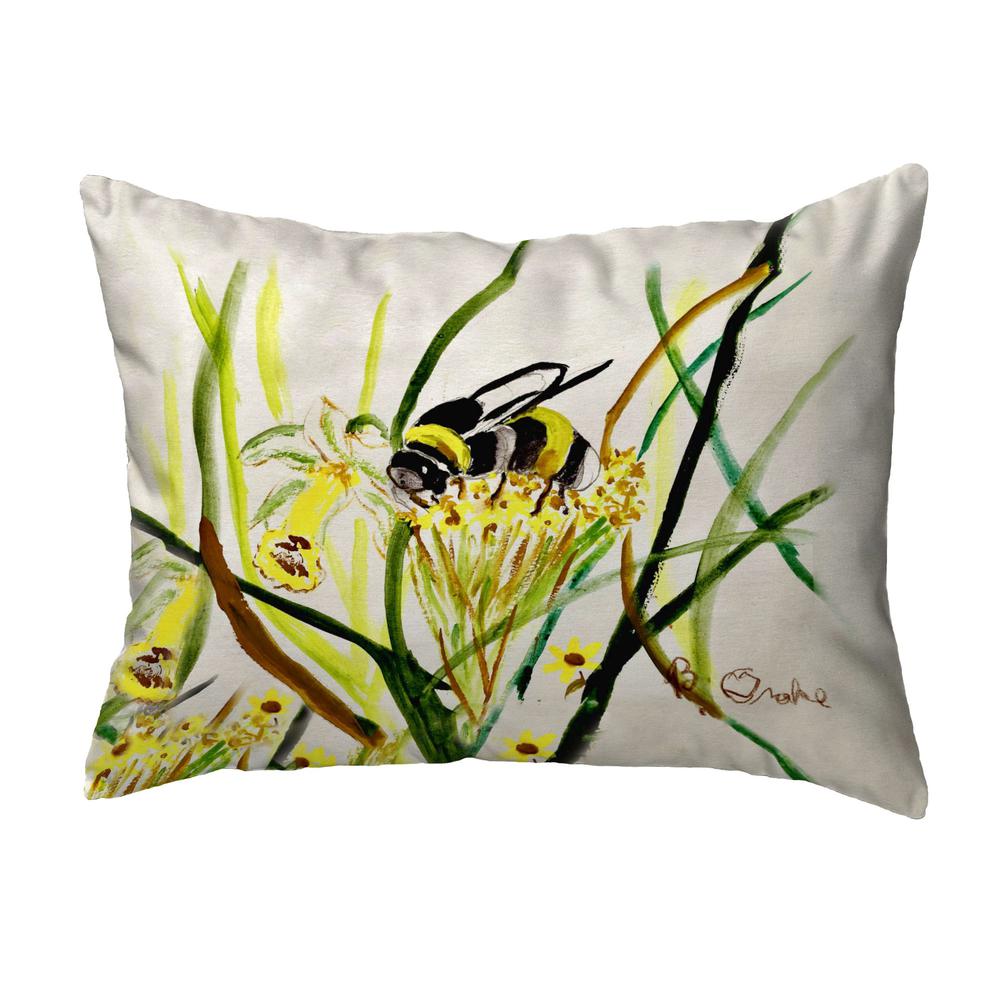 Bee & Flower No Cord Pillow 16x20. Picture 1