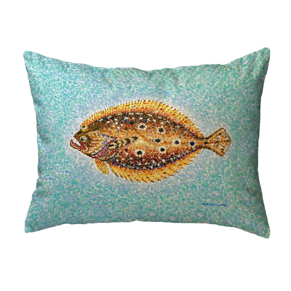 Pointillist Flounder No Cord Pillow 16x20. Picture 1
