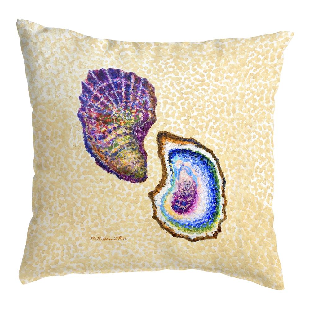 Two Oysters No Cord Pillow 18x18. Picture 1