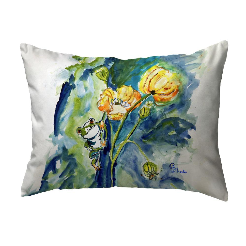 Frog & Flower No Cord Pillow 16x20. Picture 1