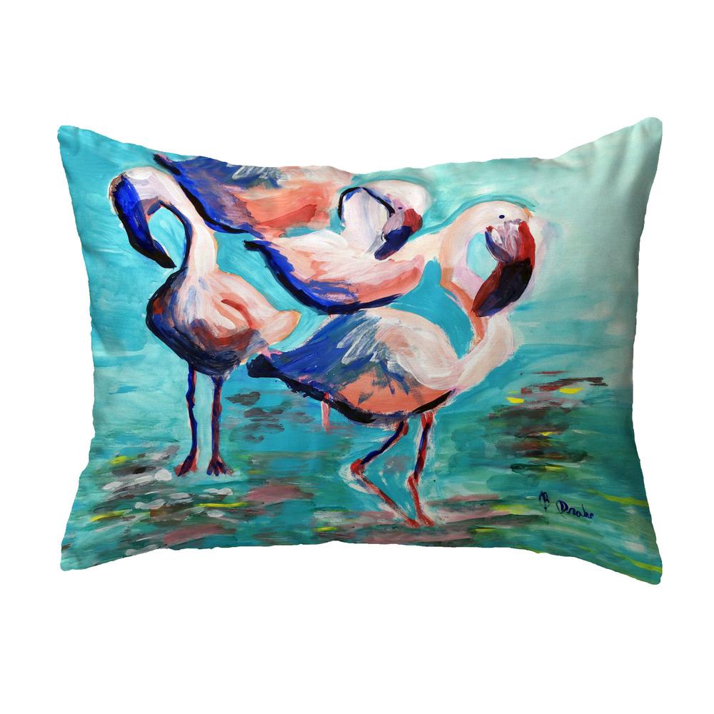 Dancing Flamingos No Cord Pillow 16x20. Picture 1