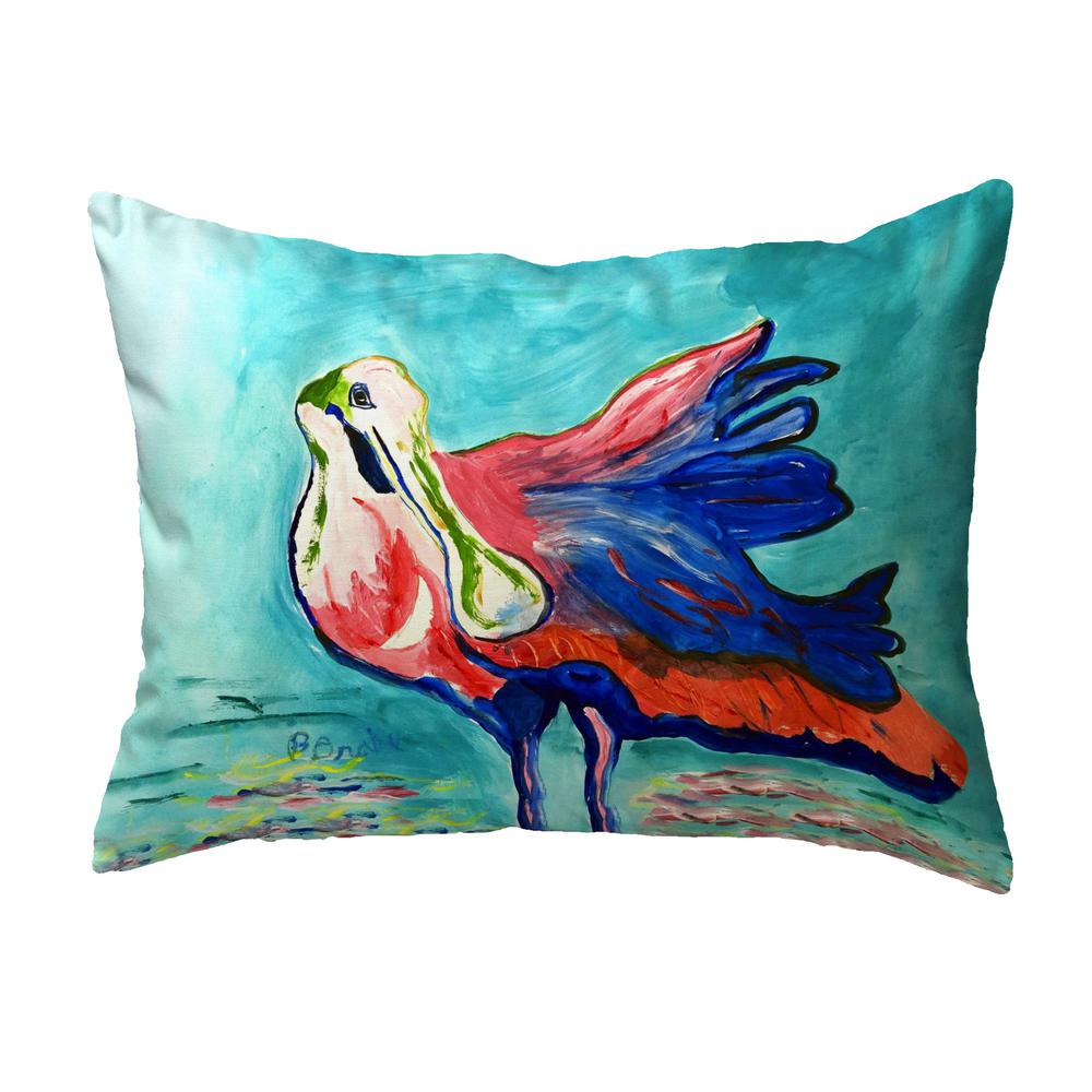 Spoonbill Looking No Cord Pillow 16x20. Picture 1