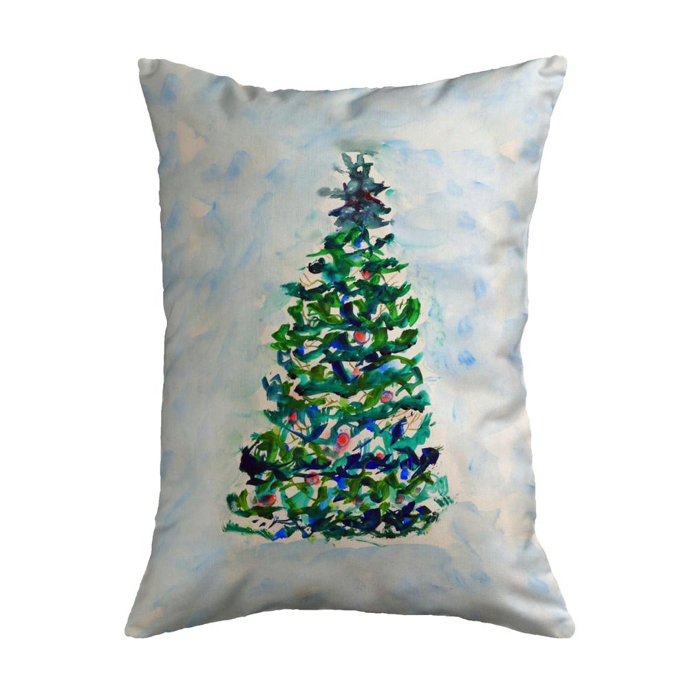 Blue Lights Christmas Tree No Cord Pillow 16x20. Picture 1