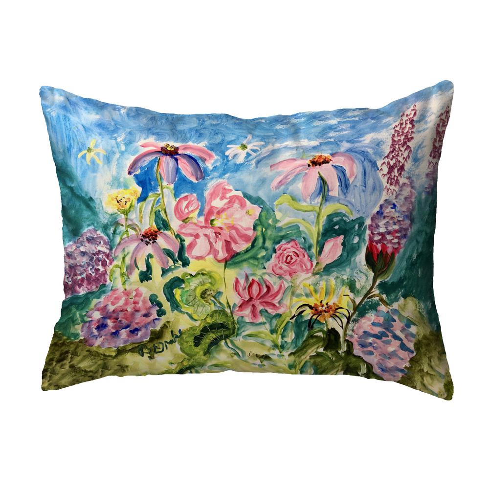 Pink Garden II No Cord Pillow 16x20. Picture 1