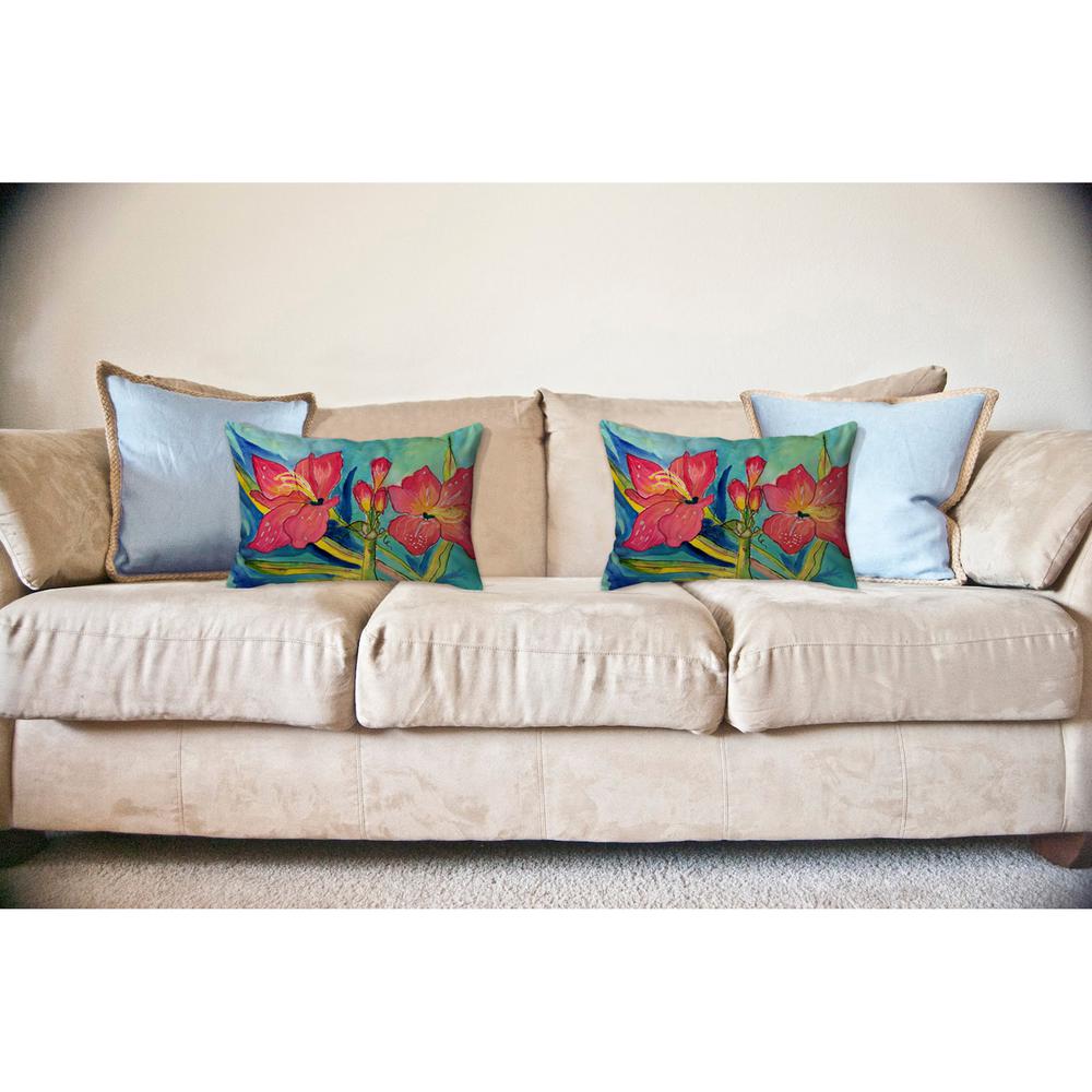 Pink Amaryllis No Cord Pillow 16x20. Picture 2