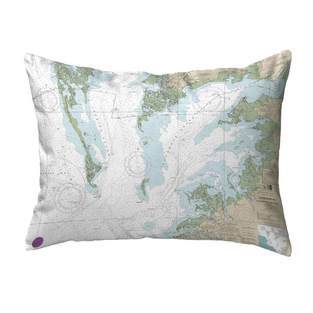 Chesapeake Bay - Pocomoke and Tangier Sounds, VA Nautical Map Noncorded Indoor/Outdoor Pillow 16x20. Picture 1