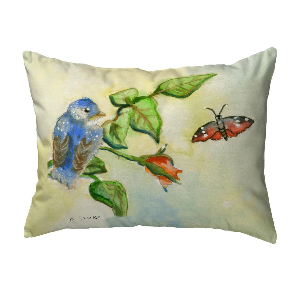 Blue Bird No Cord Pillow 16x20. Picture 1