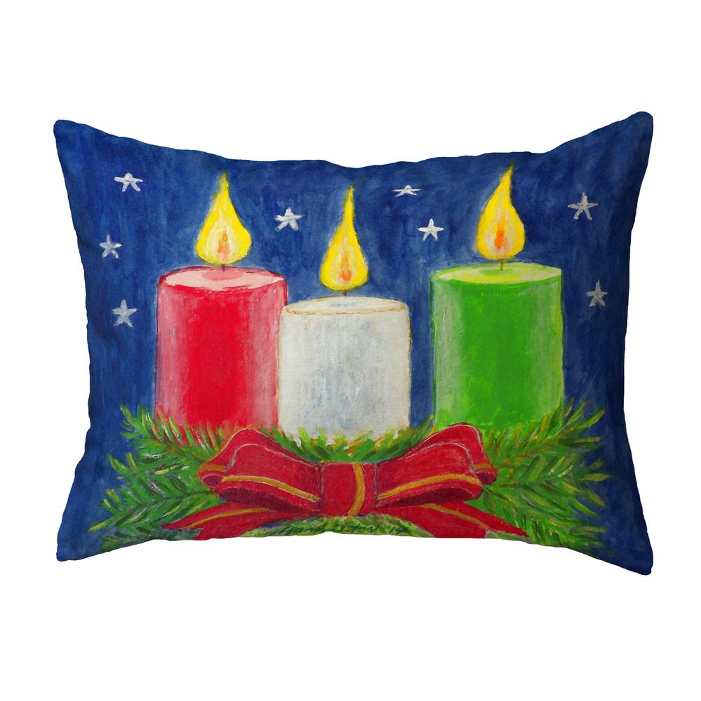 Christmas Candles No Cord Pillow 16x20. Picture 1