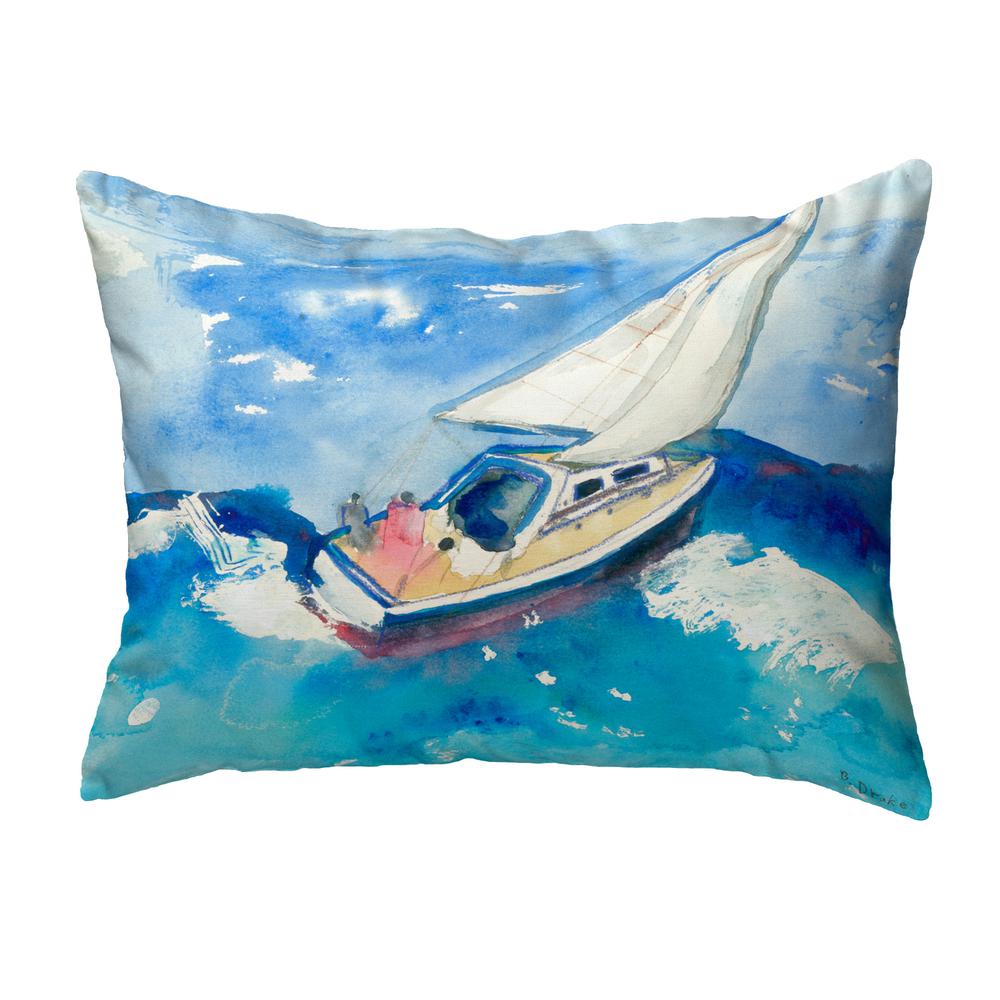 Sailboat No Cord Pillow 16x20. Picture 1