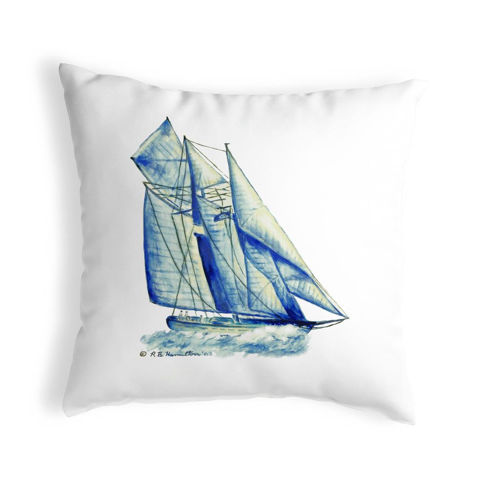 Blue Sailboat No Cord Pillow 18x18. Picture 1