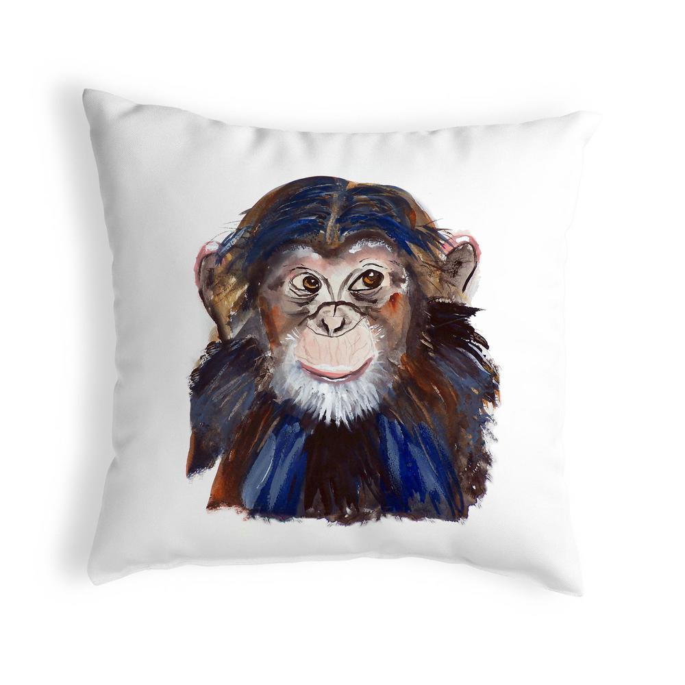 Chimpanzee No Cord Pillow 18x18. Picture 1
